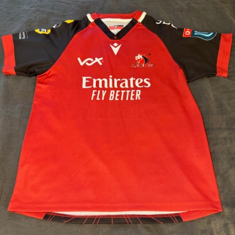 Emirates Lions Rugby Macron Jersey - Size L - Excellent Condition